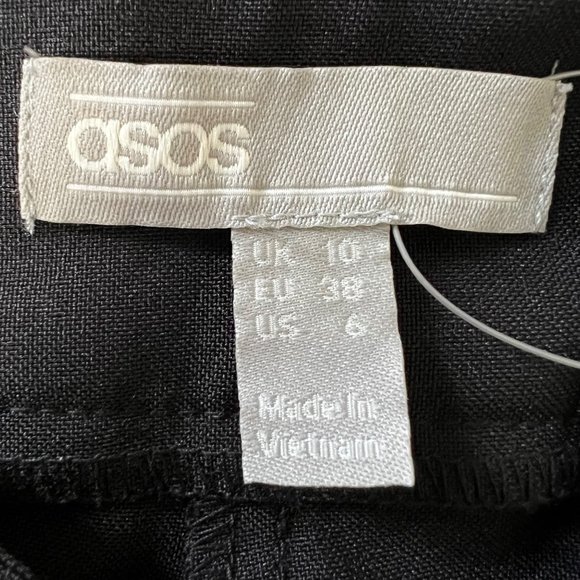 ASOS Black Cropped High Rise Seamed Pants size 6 - Picture 8 of 12